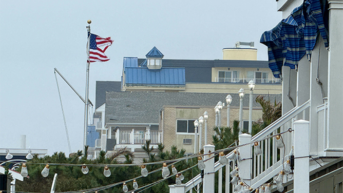 This photo shows Ocean City, Maryland, during a nor'easter on Oct. 12, 2025.