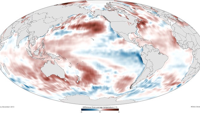 Sea surface temperatures in 2013-2014