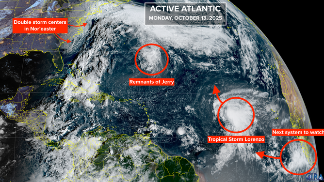 This graphic shows an overview of the Atlantic Basin.