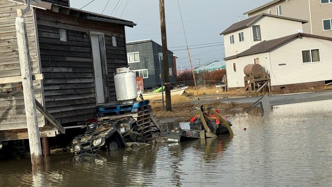 Significant flooding remained in western Alaskan communities in the Yukon-Kuskokwim Delta on Monday, Oct. 14, 2025, after the remnants of Typhoon Halong slammed the region with strong winds and coastal flooding over the weekend.