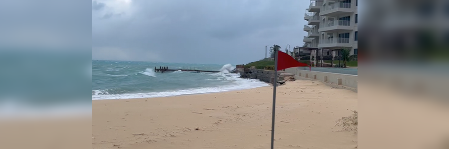 Imelda remains powerful post-tropical storm after bashing Bermuda with powerful winds, massive waves