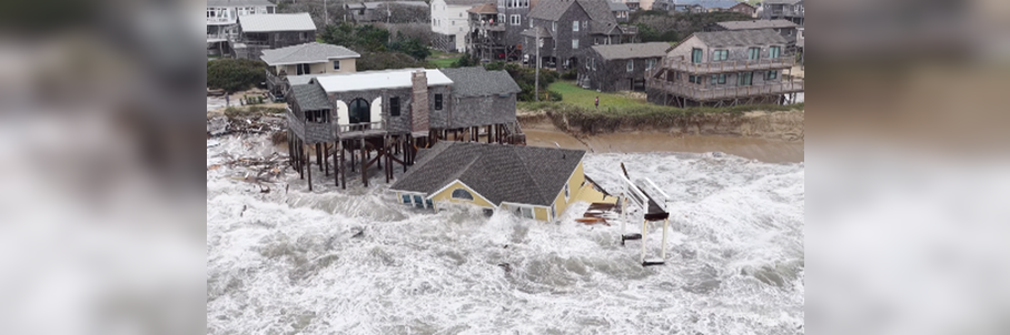 Watch: Drone video shows homes along North Carolina's Outer Banks collapsing into Atlantic
