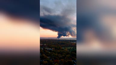 Smoke from UPS plane crash at Louisville Muhammad Ali International Airport seen on radar