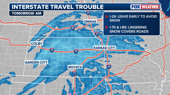 Major interstate impacts on Monday morning