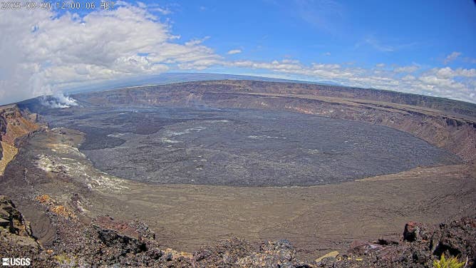 Kilauea summit caldera after eruption episodes began