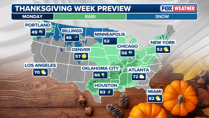 National forecast for Monday, Nov. 24.