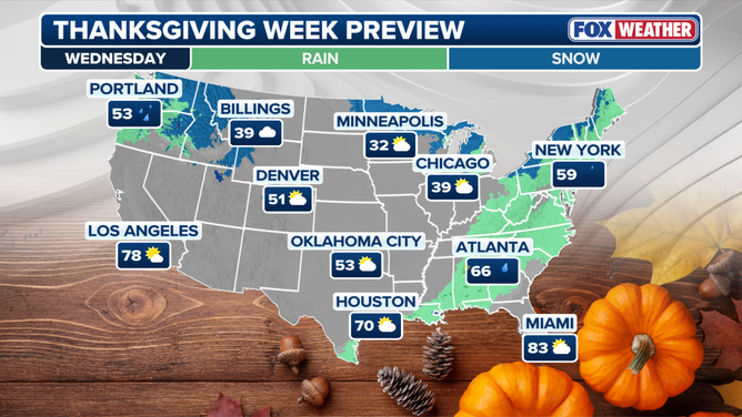 National forecast for Wednesday, Nov. 26.