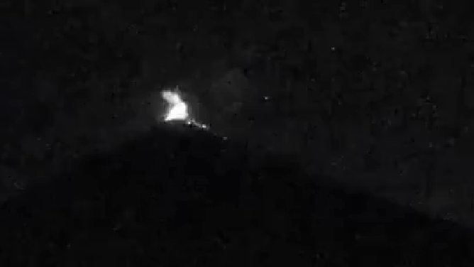 Looped timelapse footage of Volcan de Fuego erupting early Friday morning.