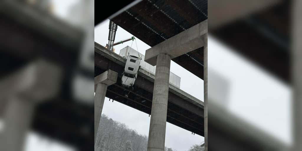 Must-watch: Truck driver rescued dangling off West Virginia highway 100-feet above the ground below