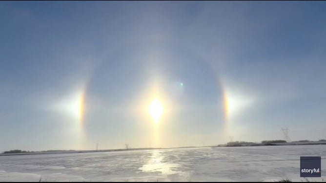 Stunning double optical effects observed in Minnesota sky.