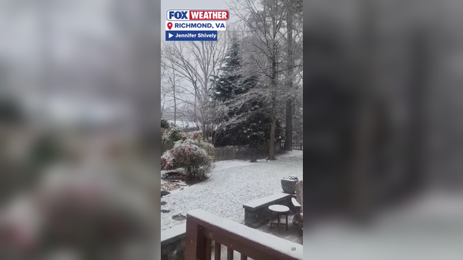 Snow in Richmond, Virginia Dec. 7.