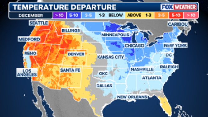 December Temperature Departure Outlook