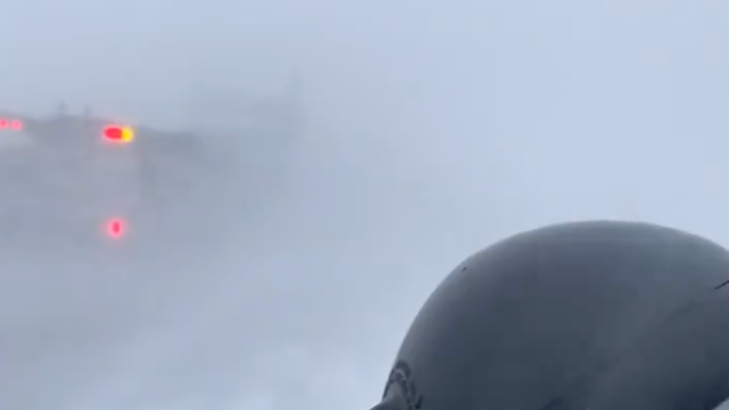 Whiteout conditions led to almost no visibility across northern Minnesota. 