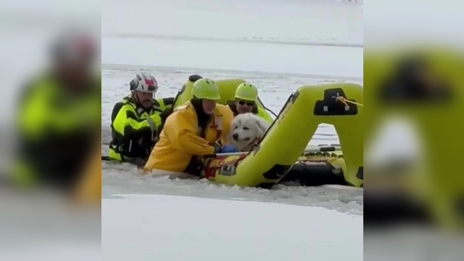 First responders were called to action for a rescue at a frozen lake.