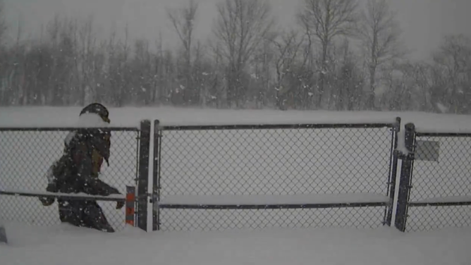 Intense snowfall rates of 5 inches per hour in Redfield, NY on Wednesday, Dec. 31, 2025.