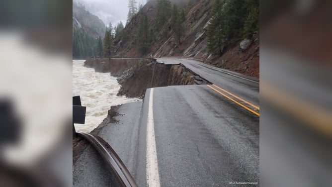 U.S. Highway 2 washed out in Tumwater Canyon