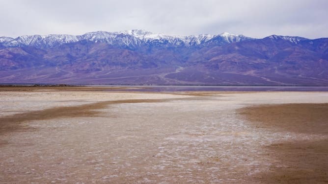 A shallow Lake Manly has formed in Badwater Basin in December 2025.