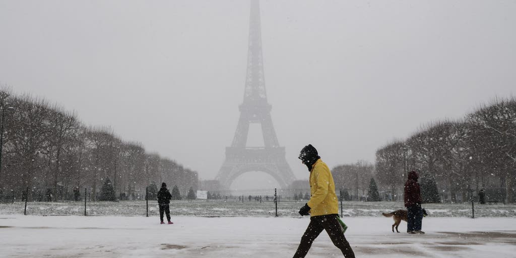 Watch: Streets of Paris transformed into downhill ski slope as snow blankets the French capital
