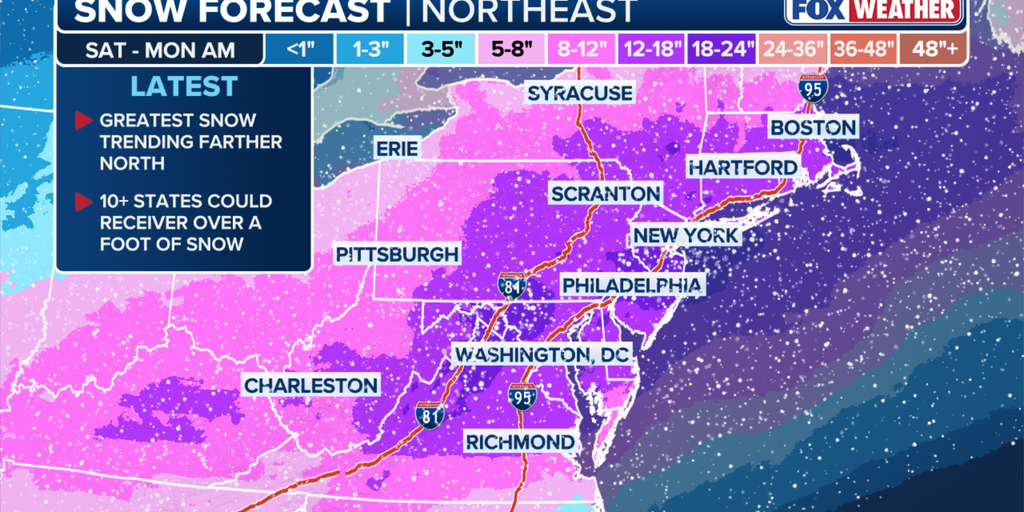 Washington, D.C., New York City could see over a foot of snow as major winter storm slams Northeast