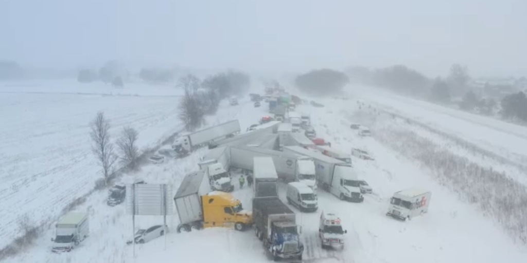 Over 100 vehicles involved in I-196 pileup during dangerous snowy conditions in Michigan, injuries reported