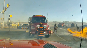 Watch: Dramatic video shows Colorado firefighters battling flames amid heavy smoke