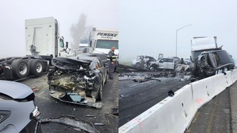 Dozens of cars crash in highway pile-up during dense fog, injuries reported - Fox News