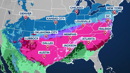 Live updates: Major winter storm's onslaught of dangerous snow, crippling ice hours away for South