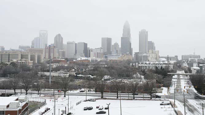 CHARLOTTE, UNITED STATES - JANUARY 25: A view of the area following an ice storm that left about a million people without power in Charlotte, North Carolina, United States on January 25, 2026.