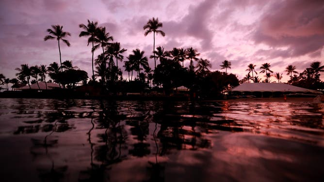 KAILUA KONA, HI - OCTOBER 13: The sun sets on October 13, 2017 in Kailua Kona, Hawaii