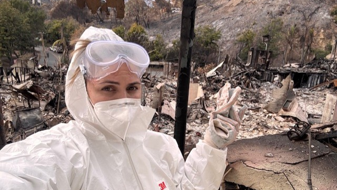 California resident Laura Nativo shares the devastating damage to her home from the Palisades wildfire in 2025.