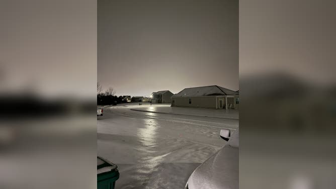 Ice covers Lebanon, Tennessee Sunday morning.