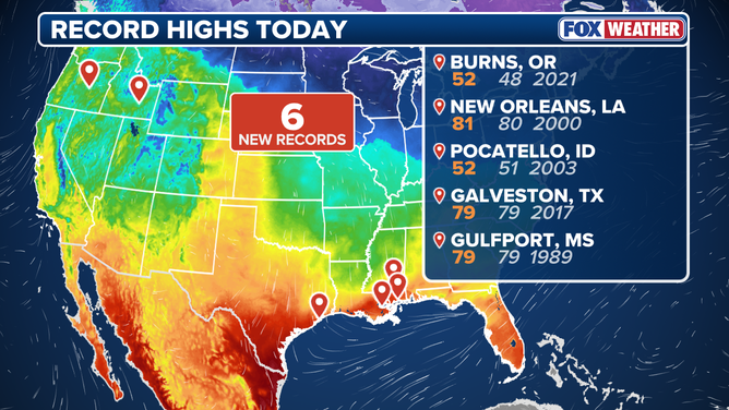 Record precocious   temperatures today