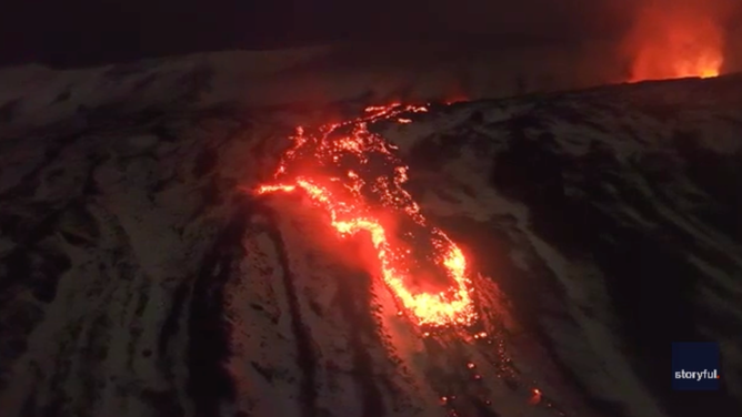 Mount Etna on New Year's Day 2026.