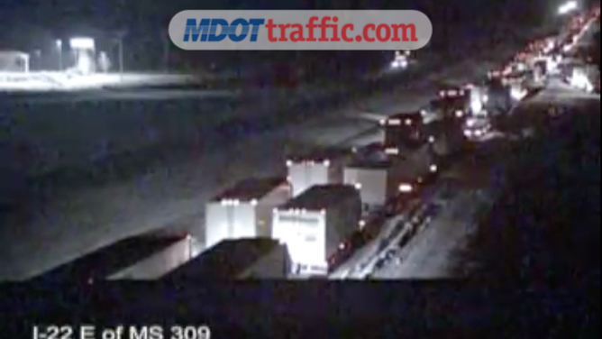 Ice created hazardous driving conditions across northern Mississippi.