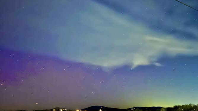 Northern Lights in Lexington, Virginia Monday night