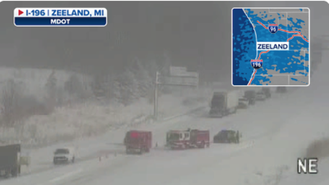 Michigan DOT camera near the site of Monday morning's 100+ vehicle pileup