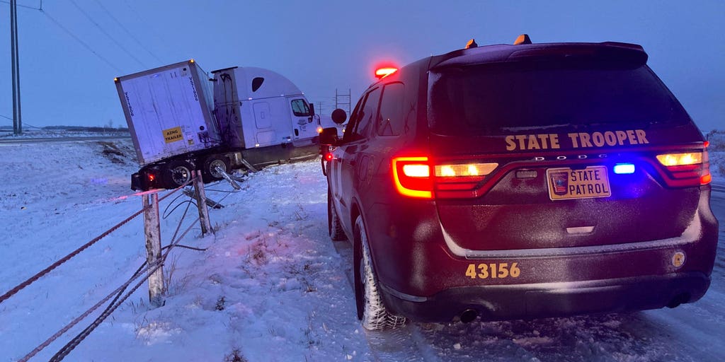 Drivers warned about jackknifed semi trucks, dangerous travel in Minnesota amid snowy conditions