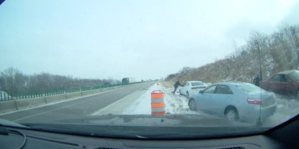 Close call: Nebraska State Patrol trooper nearly struck by out-of-control vehicle