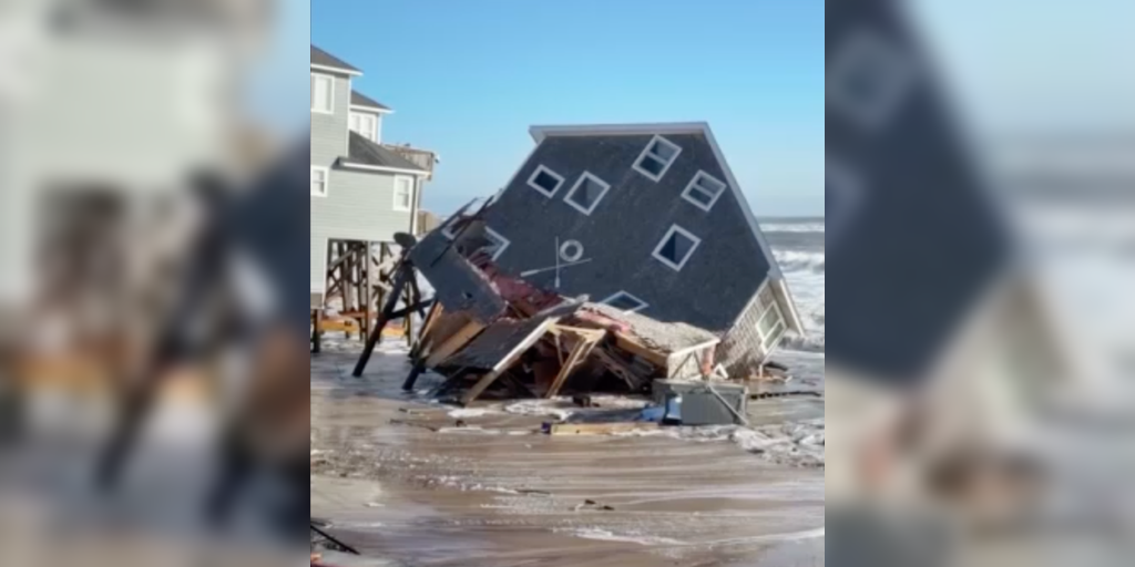 Watch: Four beachfront homes collapse over 2 days following powerful nor'easter that slammed Carolinas
