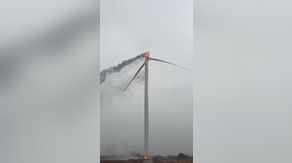 Video: Lightning strike causes wind turbine fire in Texas