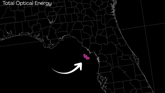 An image showing the bolide meteor's energy signal picked up by the GOES Lightning Mapper on Monday, Feb. 2, 2026.