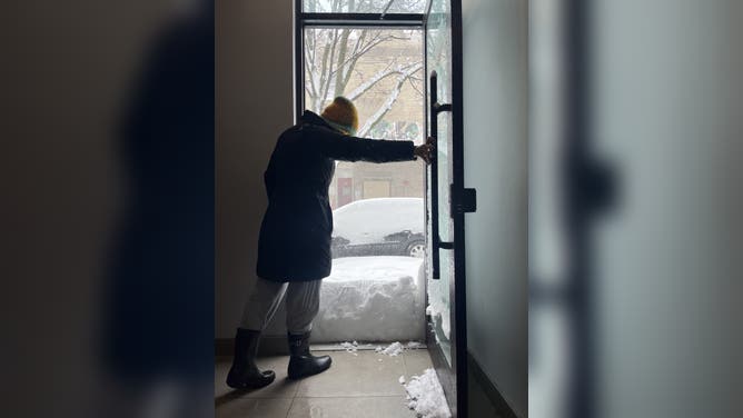 Someone marveling at the amount of snow in Brooklyn, NY.
