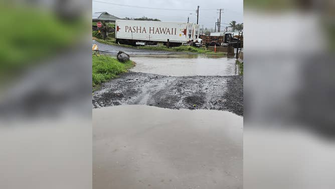 Maui County shared images of localized flooding and debris slides on Sunday and shelters were set up across the islands in case flood conditions worsened.