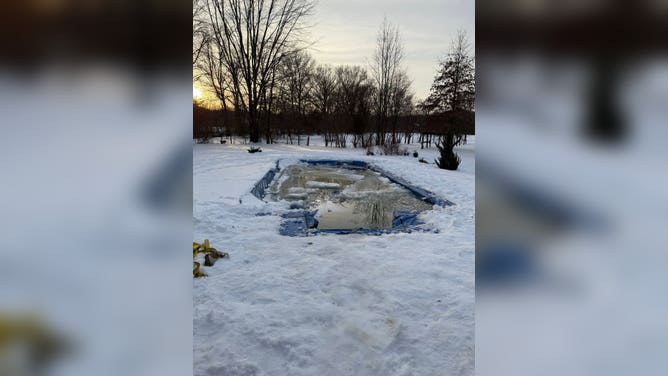 Firefighters from Monroe Township in Clermont County in Southwest Ohio rescued a horse that had fallen into an iced-over pool.
