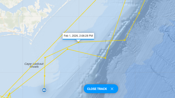 CAYO's latest ping south of Cape Lookout on Sunday.