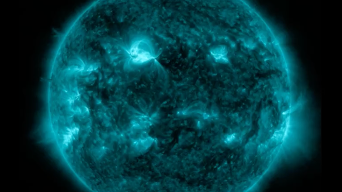 The Sun released a strong solar flare on Tuesday, Feb. 3