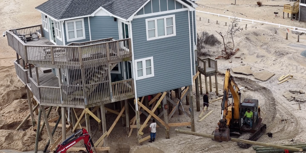 Ocean battle: Crews rush to save North Carolina Outer Banks home from collapsing into the Atlantic
