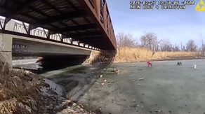 Watch: Courageous police officers quickly rescue man from freezing water