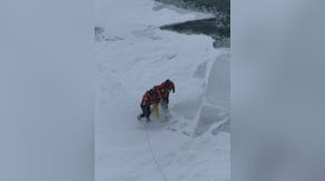 See it: US Coast Guard rescues stranded snowmobiler from floating ice in Michigan