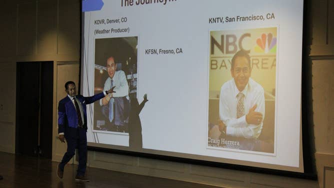 Craig Herrera speaks at the MSU Severe Weather Symposium